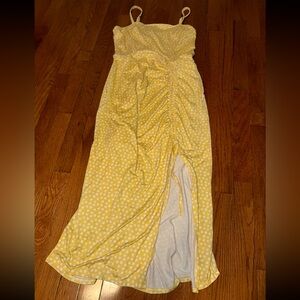 Hollister Midi Dress Cinched Yellow White
Floral Adjustable Size Medium